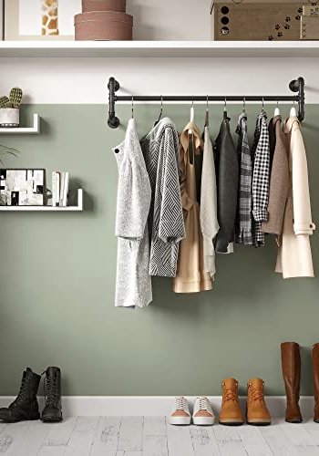 SONGMICS vegghengt klesstang - svart jern