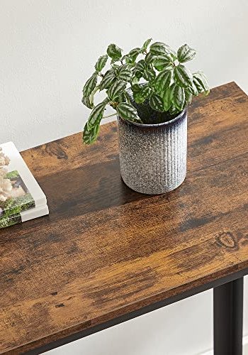 VASAGLE konsolbord, entrbord, stabilt soffbord, fr vardagsrum, sovrum, enkel montering, rustik brun och svart LNT80X