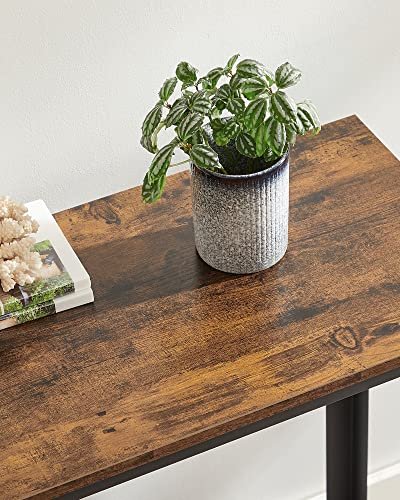 VASAGLE konsolbord, entrbord, stabilt soffbord, fr vardagsrum, sovrum, enkel montering, rustik brun och svart LNT80X