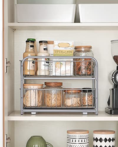 SONGMICS organizer 2 uttrekkbare skuffer for skap, stables - slv stl