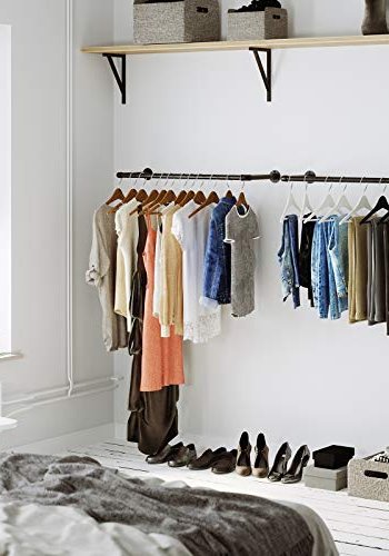 SONGMICS veggmontert klesstang - svart stl (sett med 2)