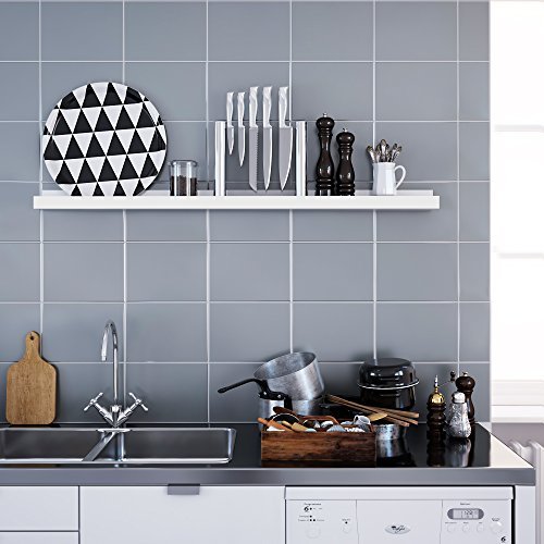 SONGMICS flytende hylle - hyglans hvit MDF