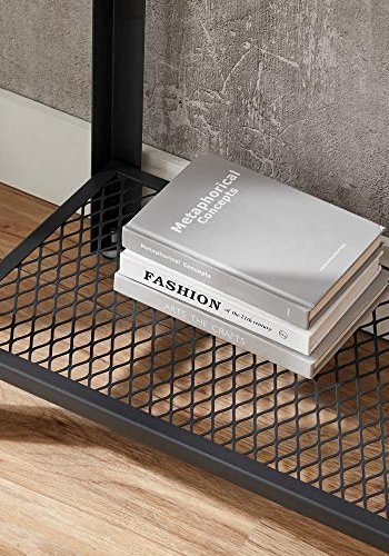 VASAGLE konsolbord, entrbord, stabilt soffbord, fr vardagsrum, sovrum, enkel montering, rustik brun och svart LNT80X