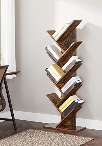VASAGLE Bücherregal „Tree“ mit 8 Etagen – braune Spanplatte