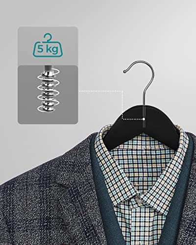 SONGMICS kleshenger, skulderhakk, sklisikker bussstang, 360° svingbar krok - svart lnnetre (sett med 10 stk)