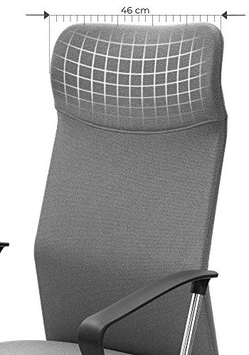 SONGMICS kontorstol, med armlener og vippefunksjon, hydejusterbar - gr polyester og stl