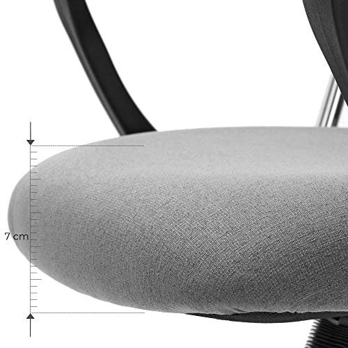 SONGMICS kontorstol, med armlener og vippefunksjon, hydejusterbar - gr polyester og stl