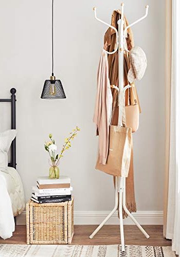 SONGMICS stum tjener, m. 12 kroker - kremhvit og elfenbensstl