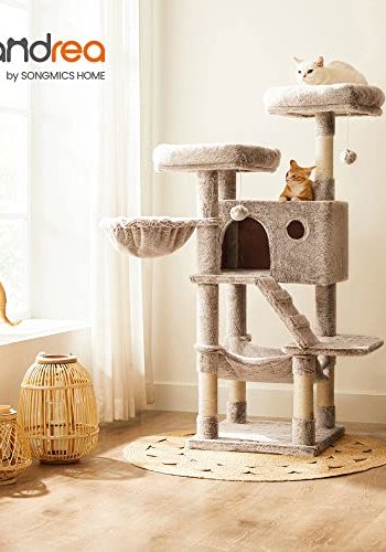 FEANDREA skrapestolpe, 6 niver, 2 plattformer, 1 hule, 2 Pom Poms, 1 hengekye, 1 stol - lysebrun plysj