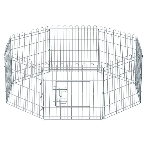 FEANDREA lekegrind for kjledyr, hunder, kaniner og hner, for innendrs og utendrs bruk - slvstl