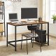 VASAGLE skrivebord, m. 2 hyller - rustikk brun sponplate og sort stl (120x60)