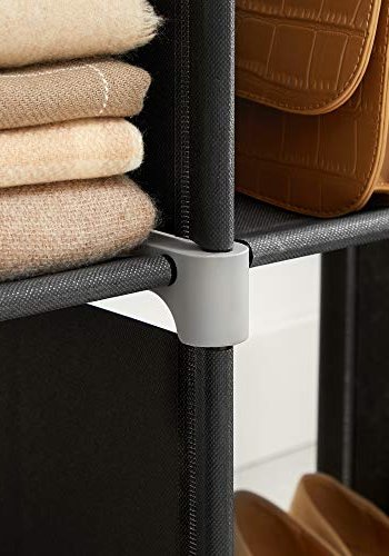 SONGMICS Cube bokhylle, m. 6 rom - sort stoff og stl