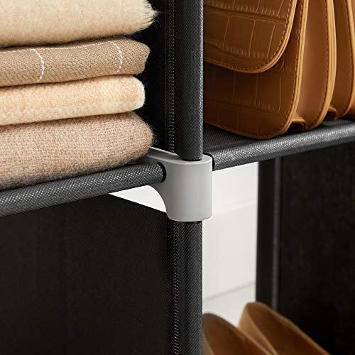 SONGMICS Cube bokhylle, m. 6 rom - sort stoff og stl