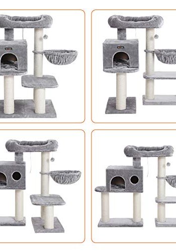 FEANDREA skrapestolpe, 4 niver, 1 solseng, 1 hule, 1 pom-pom, 1 kurv - lys gr plysj