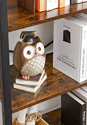 VASAGLE bokhylle, m. 6 hyller - brun sponplate og sort stl