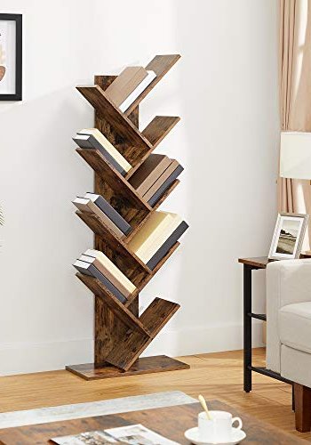 VASAGLE Bücherregal „Tree“ mit 8 Etagen – braune Spanplatte
