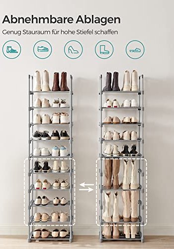 SONGMICS skohylle, m. 10 hyller - grtt stl