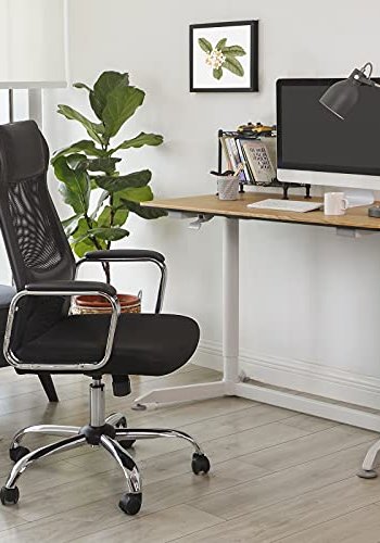 SONGMICS Kontorsstol Skrivbordsstol i mesh Ergonomisk datorstol Andningsbar rygg med std fr huvud och lndrygg Hjdjusterbar upp till 140 kg Svart OBN33BK