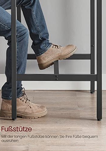 VASAGLE barbord, firkantet - brun sponplate og sort stl (60x60)