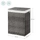 SONGMICS skittentyskurv, 90L, sammenleggbar, med lokk, hndtak, avtagbar innerpose - gr polyrattan