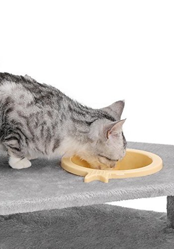 FEANDREA skrapestolpe, 7 niver, 1 plattform, 1 hule, 1 pom pom, 1 kurv, 1 hengekye - lys gr plysj