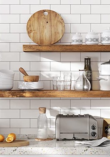 VASAGLE flytande hylla, vgghylla fr foton, dekorationer, i vardagsrum, kk, hall, sovrum, badrum, rustikbrun LWS26BX