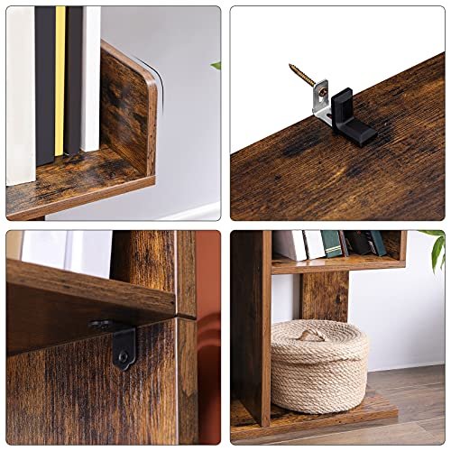 VASAGLE bokhylle, m. 8 rom - rustikk brun sponplate