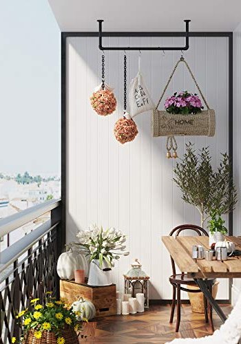 SONGMICS veggmontert klesstang - svart stl (sett med 2)