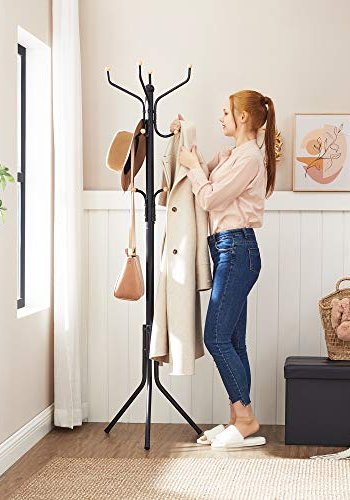 SONGMICS stum tjener, m. 12 kroker - sort stl