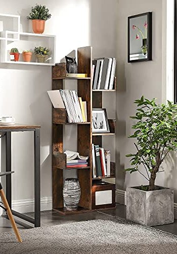 VASAGLE bokhylle, m. 8 rom - rustikk brun sponplate