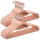 SONGMICS kleshenger, sklisikker, med knytestang og rosegullkrok - rosa flyelsstoff (sett med 50 stk)