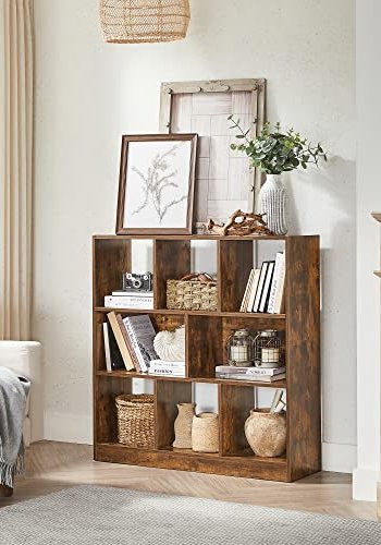 VASAGLE bokhylle, m. 8 rom - rustikk brun sponplate