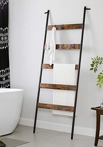 VASAGLE hndklestige - rustikk brun sponplate og sort stl