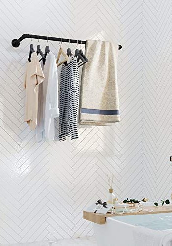 SONGMICS vegghengt klesstang - sort stl