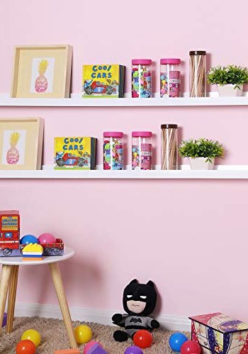 SONGMICS flytende hylle - hyglans hvit MDF