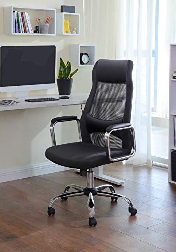 SONGMICS Kontorsstol Skrivbordsstol i mesh Ergonomisk datorstol Andningsbar rygg med std fr huvud och lndrygg Hjdjusterbar upp till 140 kg Svart OBN33BK