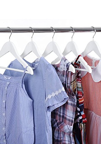 SONGMICS barnehenger, med bro og hakk, 360° roterende krok - hvit lnnetre (sett med 20)