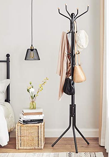 SONGMICS stum tjener, m. 12 kroker - sort stl