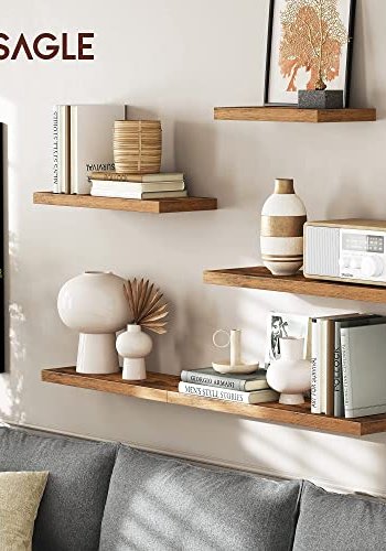 VASAGLE flytende hylle, rektangulr - brun MDF (L:40cm)