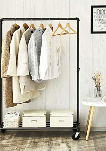 SONGMICS Heavy Duty klesstativ, m. 1 hylle og hjul - sort stl