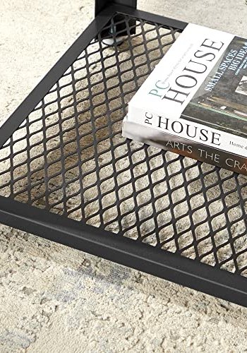 VASAGLE sidebord, m. 1 hylle, firkantet - rustikk brun sponplate og sort stl (45x45)