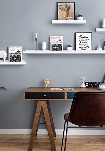 SONGMICS flytende hylle - hyglans hvit MDF