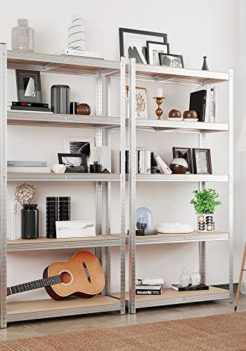 SONGMICS hylle for verktyrom, m. 5 hyller - MDF og slvstl (sett med 2)