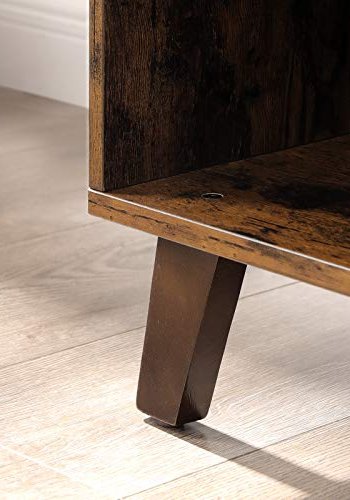 VASAGLE TV-Ständer, mit 2 Türen und 2 Regalen – rustikale braune Spanplatte (140 x 40)