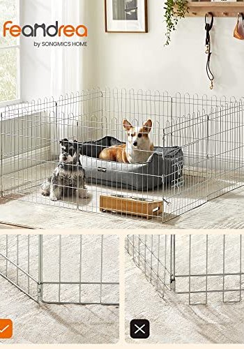 FEANDREA lekegrind for kjledyr, hunder, kaniner og hner, for innendrs og utendrs bruk - slvstl