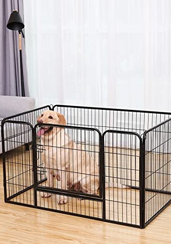 FEANDREA lekegrind for kjledyr, hunder, kaniner og sm dyr, for innendrs og utendrs bruk - svart jern