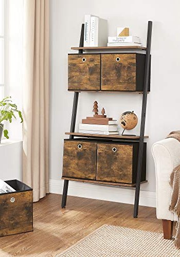 SONGMICS oppbevaringsboks, sammenleggbar - rustikk brunt og svart stoff og papp (sett med 6)