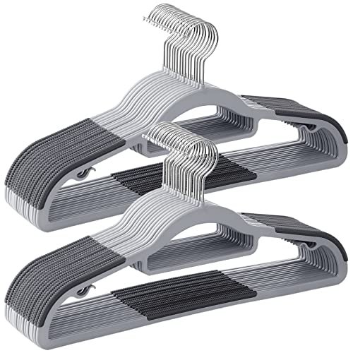 SONGMICS kleshengere, sklisikre, slv 360 svingbar krok - lys gr og mrkegr plast (sett med 30)