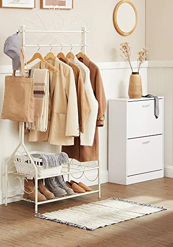 SONGMICS vintage klesstativ, m. 2 hyller - kremjern