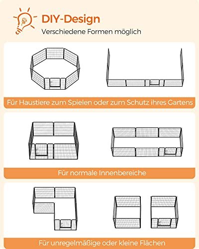 FEANDREA lekegrind for kjledyr, hunder, kaniner og sm dyr, for innendrs og utendrs bruk - svart jern